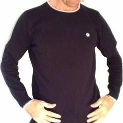 Benson&cherry Pull homme ML col rond (Marine) PROMO Couleur Marine