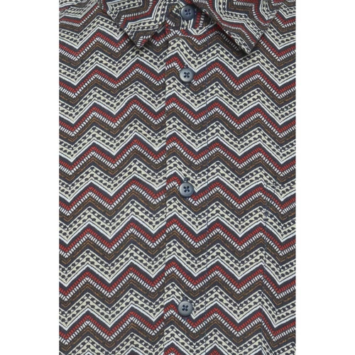 Blend Of America Chemise Couleur Écru, bleu marine, rouge, blanc, marron 3 Blend Of America Chemise Couleur Écru, bleu marine, rouge, blanc, marron – Image 3