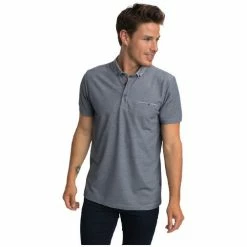 Benson&cherry POLO GOKSEL MANCHES COURTES - MARINE-MELANGE - XL Couleur MARINE-MELANGE