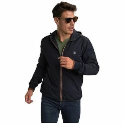 Benson&cherry BLOUSON REVOLVER A CAPUCHE - Marine - M Couleur Marine