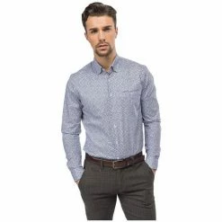 Benson&cherry CHEMISE ML - Marine - L Couleur Marine