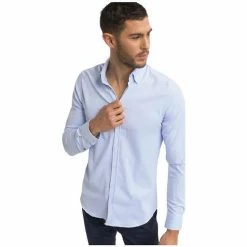 Benson&cherry CHEMISE ML SIGNATURE - Ciel - S Couleur Ciel