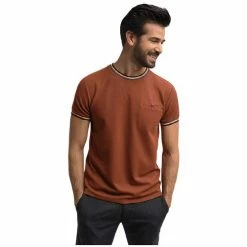 Benson&cherry T-SHIRT MC SIGNATURE - BRIQUE - M Couleur BRIQUE