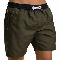 Benson&cherry Short de bain Homme Pyro Kaki de Couleur Kaki