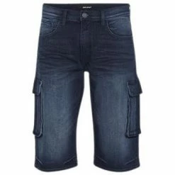 Blend Of America DENIM CARGO SHORTS - DENIM DARK BLUE - XL Couleur DENIM DARK BLUE